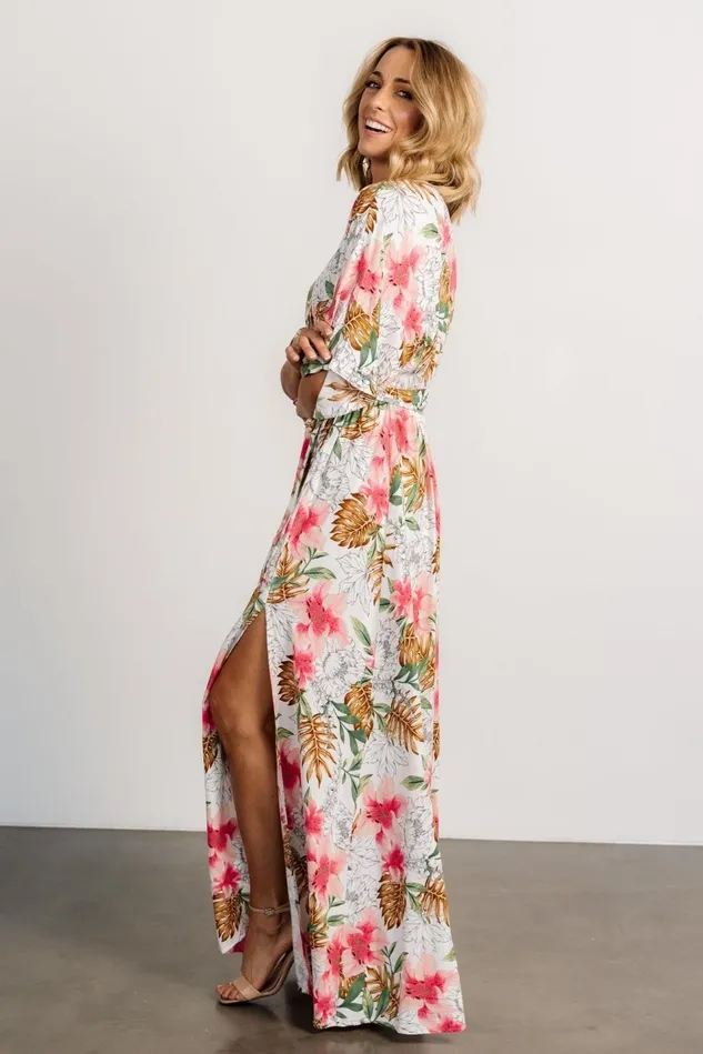 Baltic Born Maxi Dresses Women Harmonia Kimono Maxi Dress White Multi Print Baltic Born Maxi Dresses Women Harmonia Kimono Maxi Dress White Multi Print