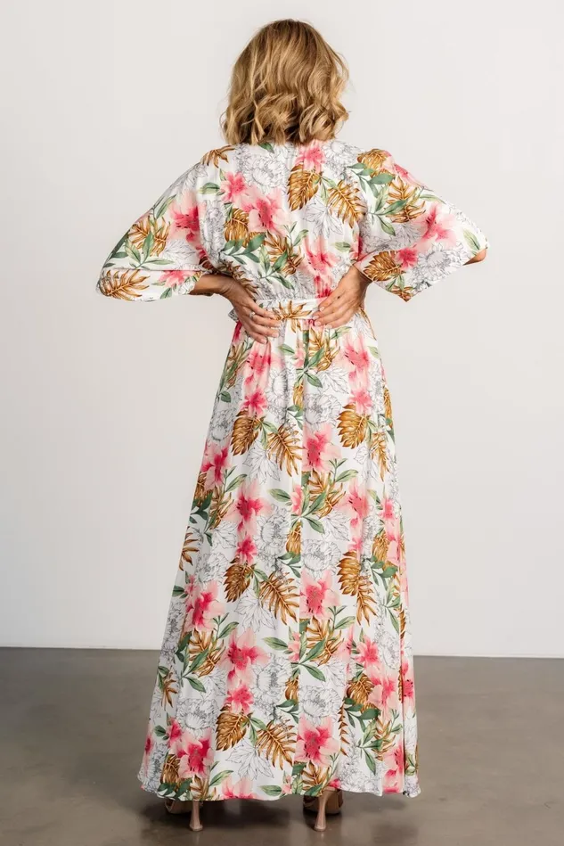Baltic Born Maxi Dresses Women Harmonia Kimono Maxi Dress White Multi Print Baltic Born Maxi Dresses Women Harmonia Kimono Maxi Dress White Multi Print