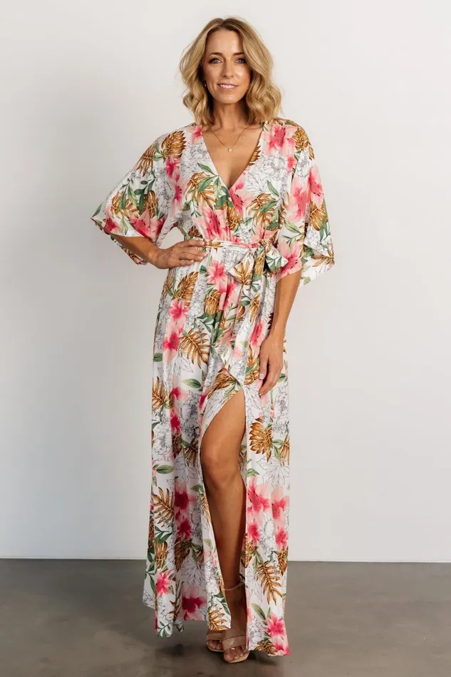 Baltic Born Maxi Dresses Women Harmonia Kimono Maxi Dress White Multi Print Baltic Born Maxi Dresses Women Harmonia Kimono Maxi Dress White Multi Print