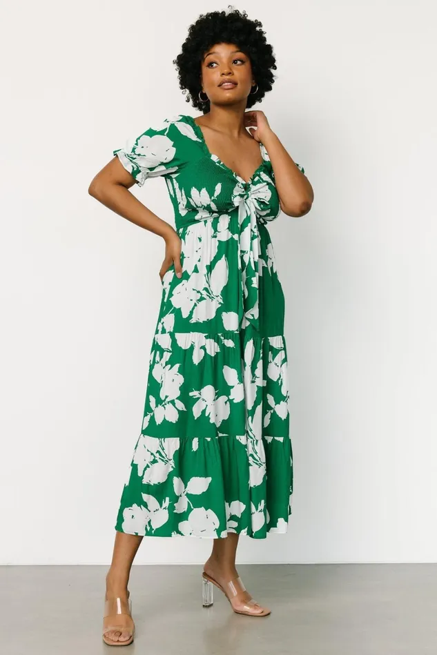 Baltic Born Maxi Dresses Women Kelley Smocked Maxi Dress Green White