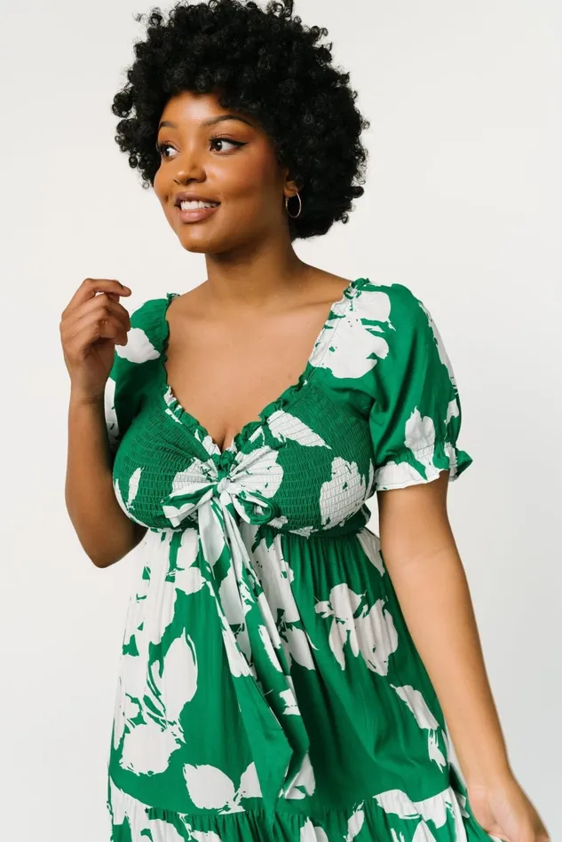 Baltic Born Maxi Dresses Women Kelley Smocked Maxi Dress Green White