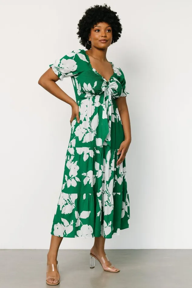Baltic Born Maxi Dresses Women Kelley Smocked Maxi Dress Green White