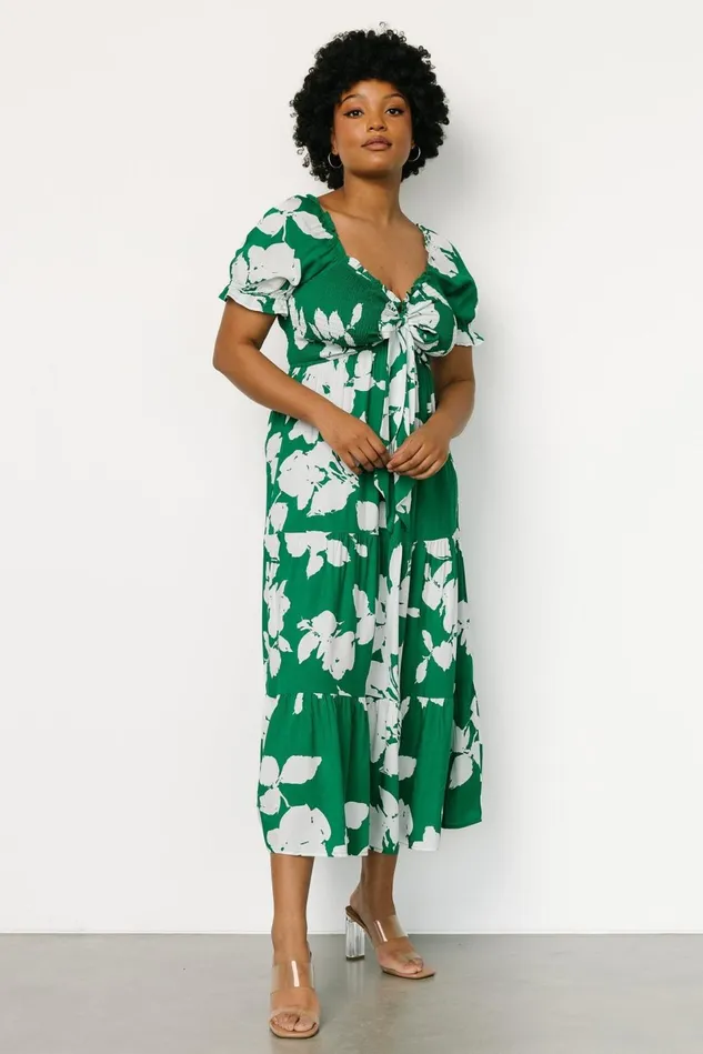 Baltic Born Maxi Dresses Women Kelley Smocked Maxi Dress Green White