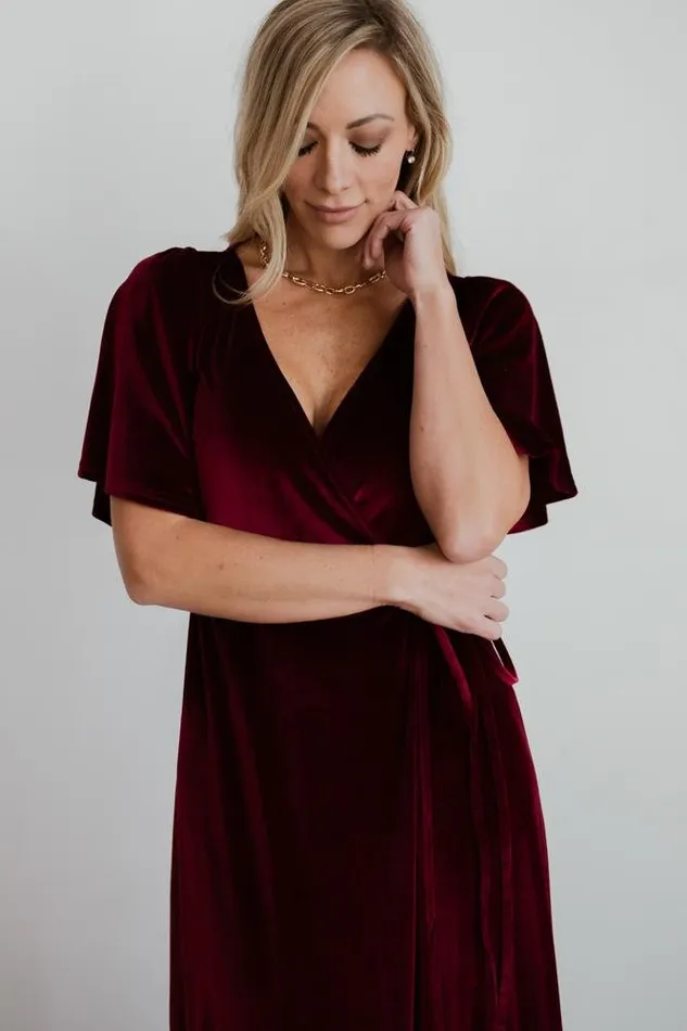 Baltic Born Maxi Dresses Women Meghan Velvet Wrap Maxi Dress Mulberry Baltic Born Maxi Dresses Women Meghan Velvet Wrap Maxi Dress Mulberry