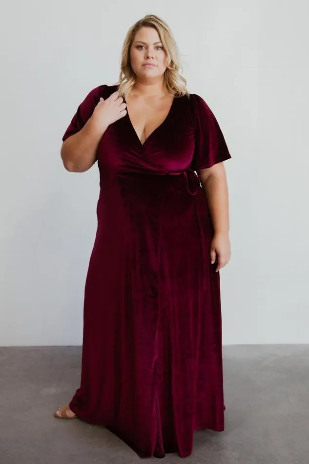 Baltic Born Maxi Dresses Women Meghan Velvet Wrap Maxi Dress Mulberry Baltic Born Maxi Dresses Women Meghan Velvet Wrap Maxi Dress Mulberry