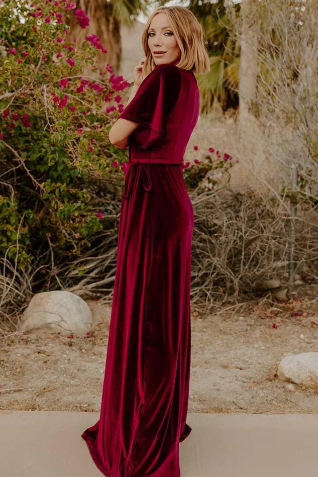 Baltic Born Maxi Dresses Women Meghan Velvet Wrap Maxi Dress Mulberry Baltic Born Maxi Dresses Women Meghan Velvet Wrap Maxi Dress Mulberry