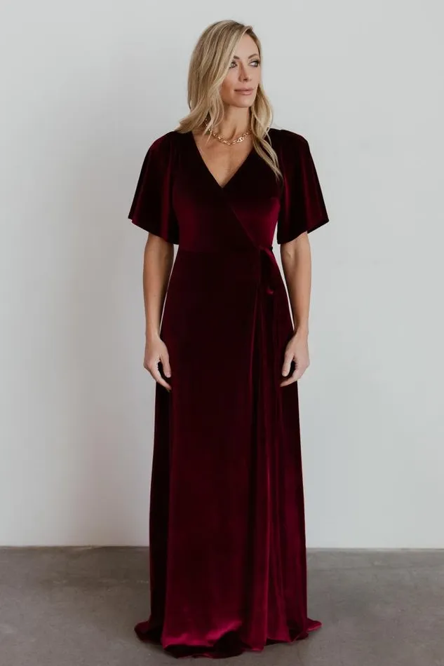 Baltic Born Maxi Dresses Women Meghan Velvet Wrap Maxi Dress Mulberry Baltic Born Maxi Dresses Women Meghan Velvet Wrap Maxi Dress Mulberry