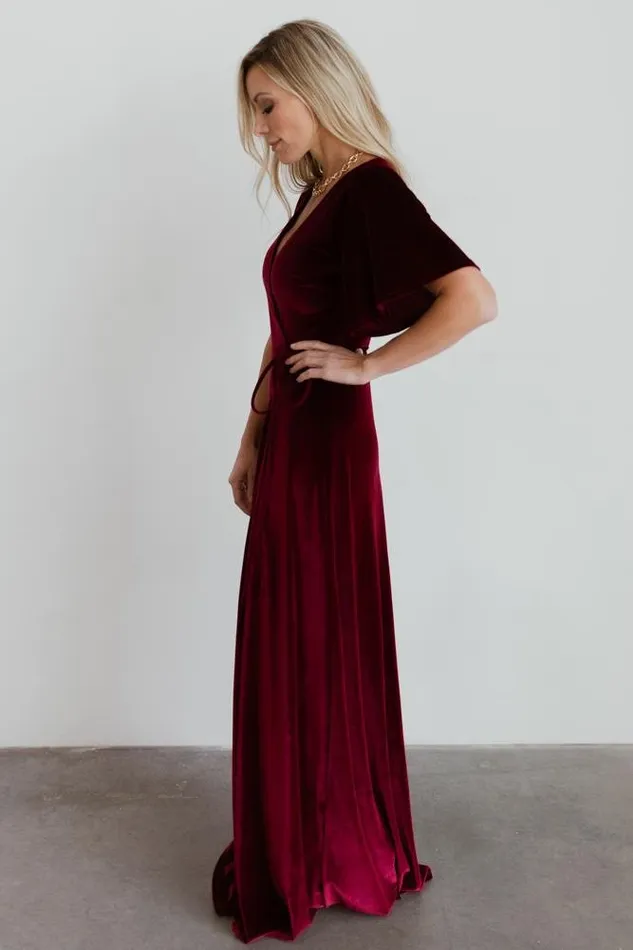 Baltic Born Maxi Dresses Women Meghan Velvet Wrap Maxi Dress Mulberry Baltic Born Maxi Dresses Women Meghan Velvet Wrap Maxi Dress Mulberry