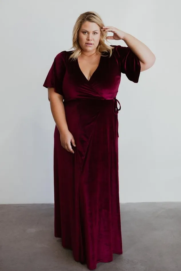 Baltic Born Maxi Dresses Women Meghan Velvet Wrap Maxi Dress Mulberry Baltic Born Maxi Dresses Women Meghan Velvet Wrap Maxi Dress Mulberry