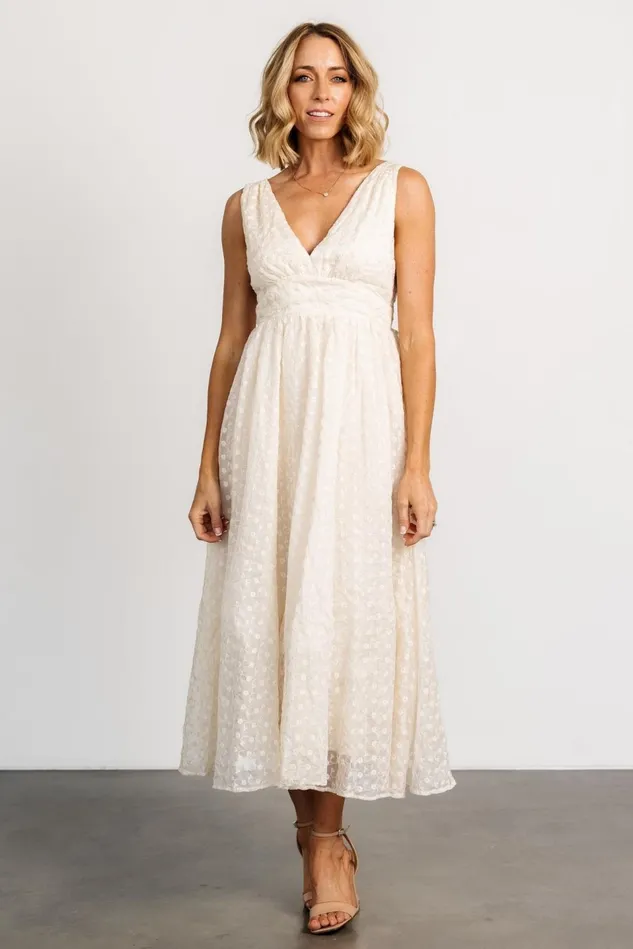 Baltic Born Midi Dresses Women Thalia Embroidered Tank Midi Dress Vintage Cream Baltic Born Midi Dresses Women Thalia Embroidered Tank Midi Dress Vintage Cream