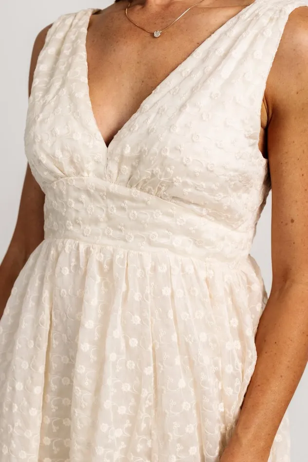 Baltic Born Midi Dresses Women Thalia Embroidered Tank Midi Dress Vintage Cream Baltic Born Midi Dresses Women Thalia Embroidered Tank Midi Dress Vintage Cream