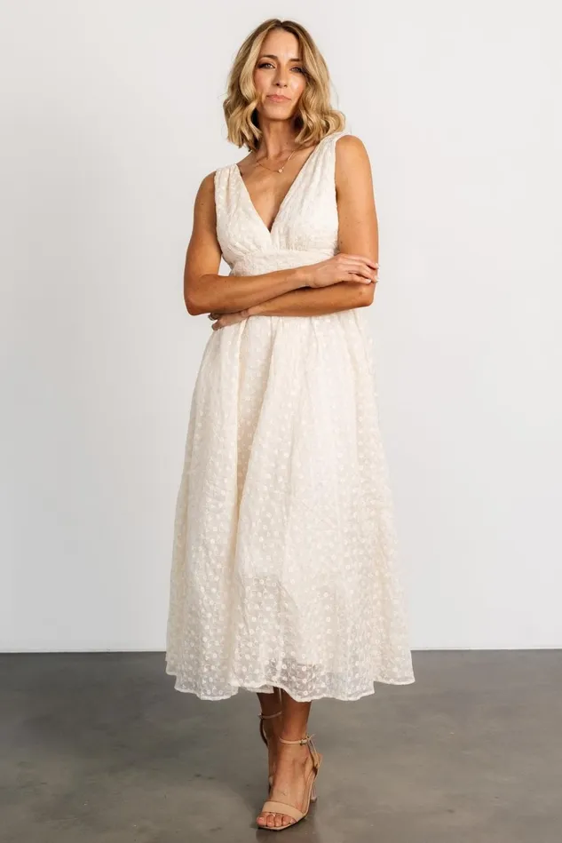 Baltic Born Midi Dresses Women Thalia Embroidered Tank Midi Dress Vintage Cream Baltic Born Midi Dresses Women Thalia Embroidered Tank Midi Dress Vintage Cream