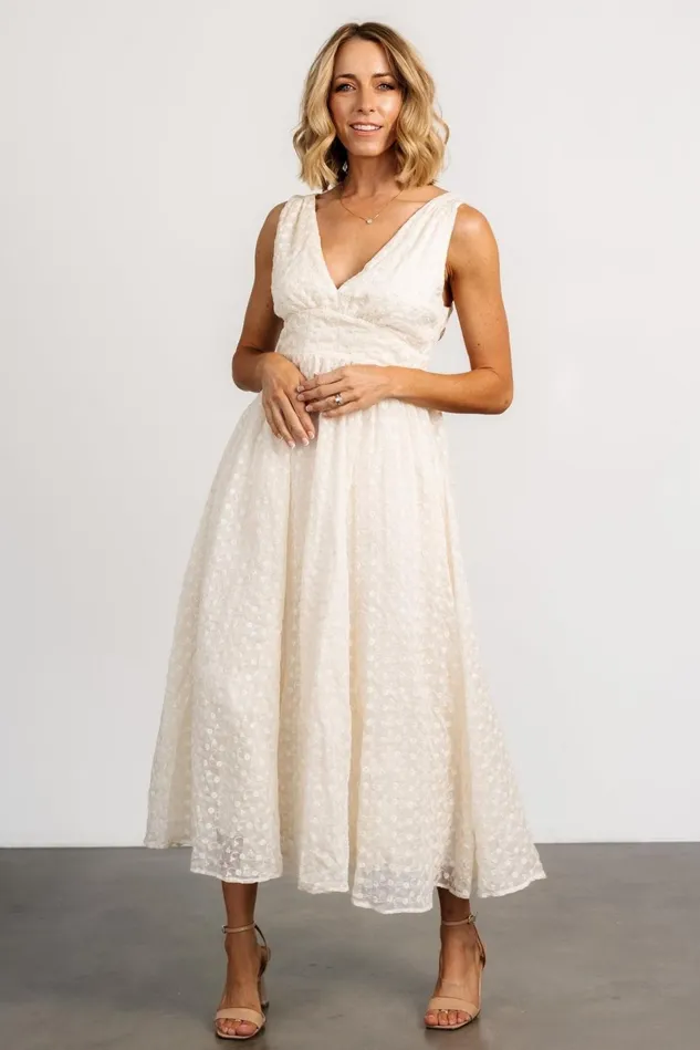 Baltic Born Midi Dresses Women Thalia Embroidered Tank Midi Dress Vintage Cream Baltic Born Midi Dresses Women Thalia Embroidered Tank Midi Dress Vintage Cream