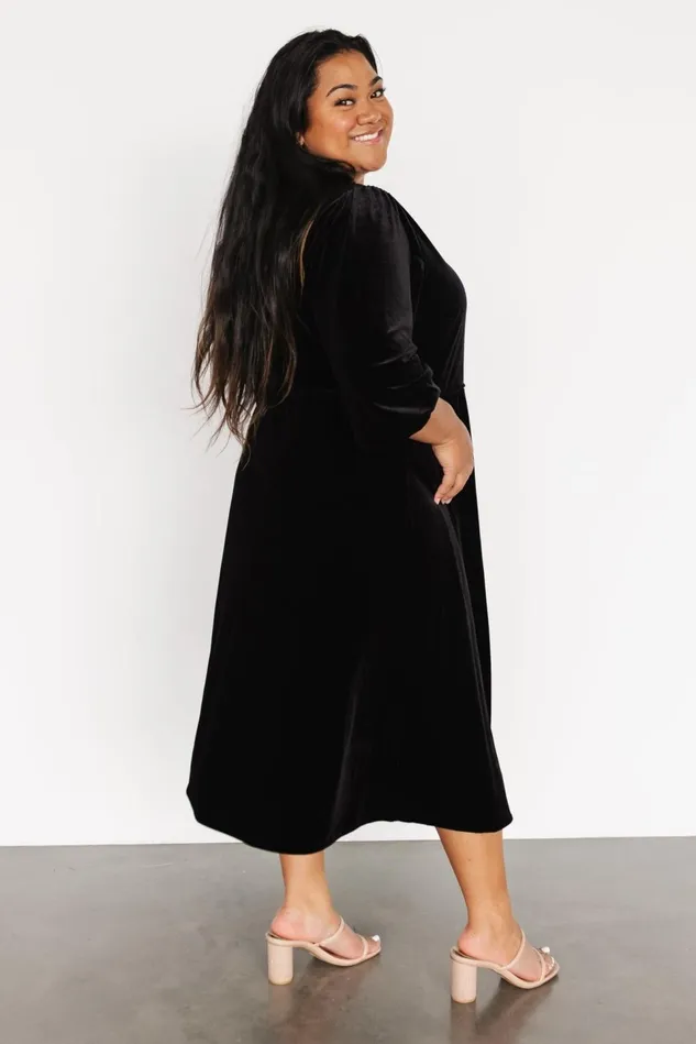 Baltic Born Mother Of The Bride Women Beckinsale Velvet Wrap Dress Black