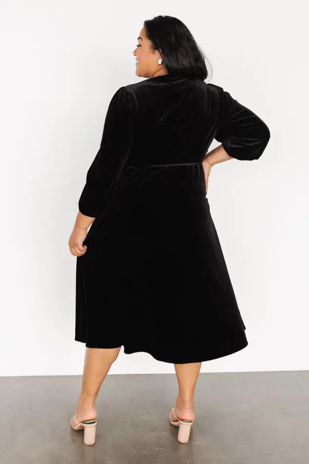 Baltic Born Mother Of The Bride Women Beckinsale Velvet Wrap Dress Black