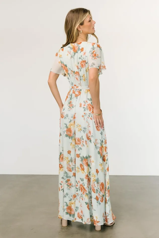 Baltic Born Mother Of The Bride Women Naomi Short Sleeve Maxi Dress Sage Floral Baltic Born Mother Of The Bride Women Naomi Short Sleeve Maxi Dress Sage Floral