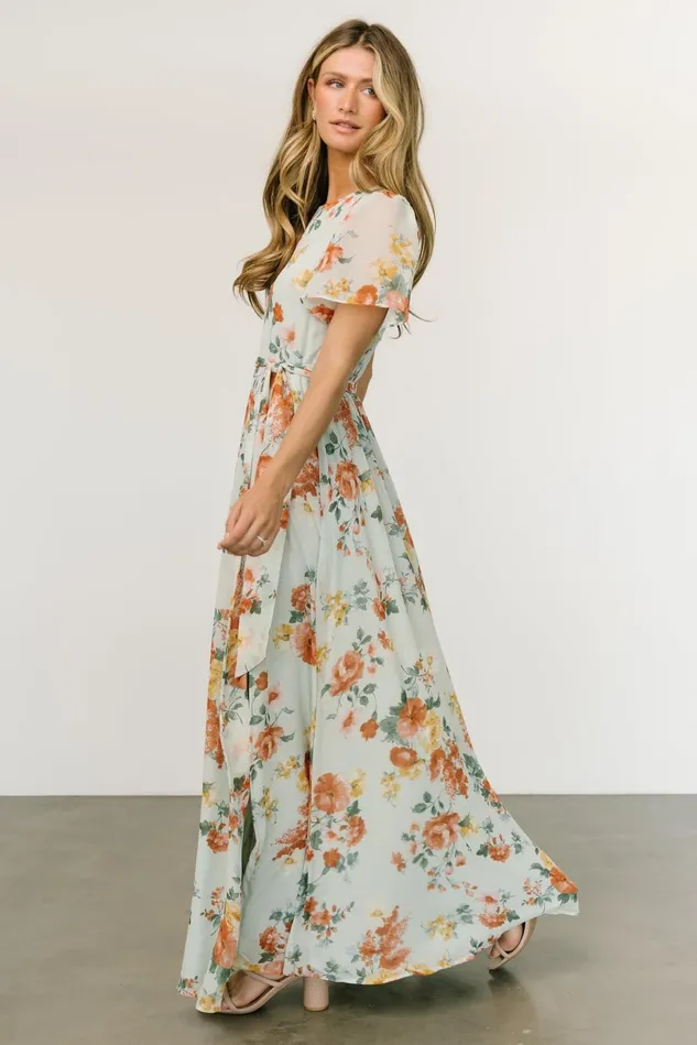 Baltic Born Mother Of The Bride Women Naomi Short Sleeve Maxi Dress Sage Floral Baltic Born Mother Of The Bride Women Naomi Short Sleeve Maxi Dress Sage Floral