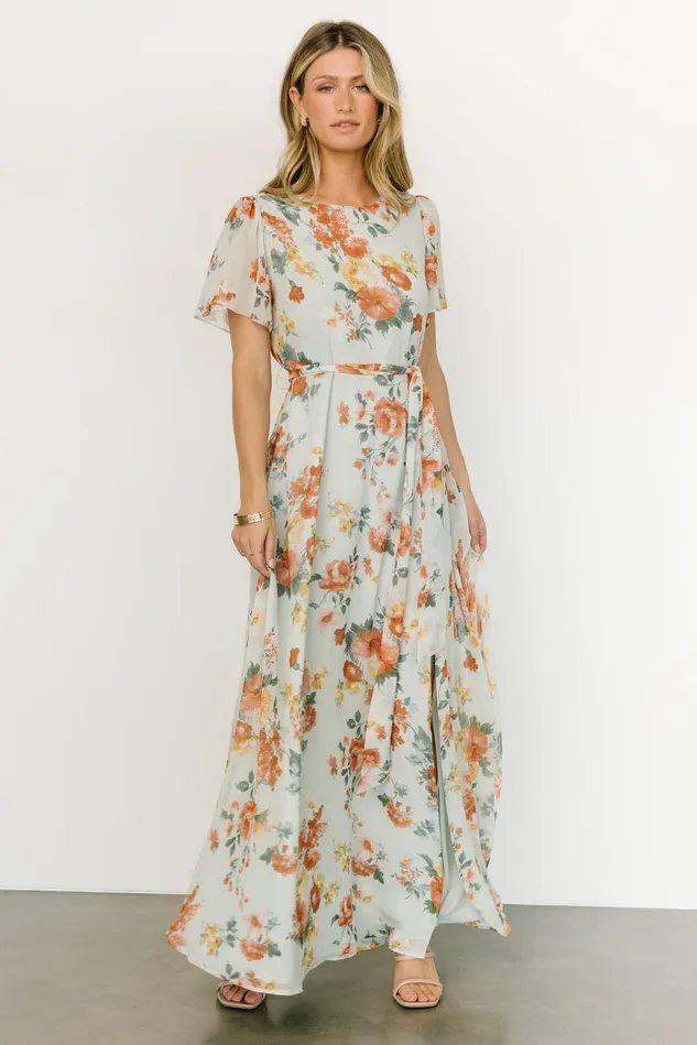 Baltic Born Mother Of The Bride Women Naomi Short Sleeve Maxi Dress Sage Floral Baltic Born Mother Of The Bride Women Naomi Short Sleeve Maxi Dress Sage Floral