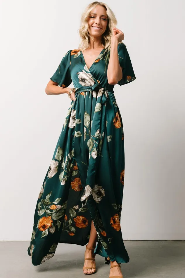 Baltic Born Mother Of The Bride Women Sicily Satin Maxi Dress Deep Topaz Floral Baltic Born Mother Of The Bride Women Sicily Satin Maxi Dress Deep Topaz Floral