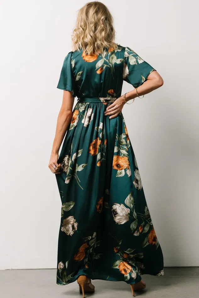 Baltic Born Mother Of The Bride Women Sicily Satin Maxi Dress Deep Topaz Floral Baltic Born Mother Of The Bride Women Sicily Satin Maxi Dress Deep Topaz Floral