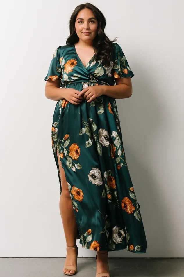 Baltic Born Mother Of The Bride Women Sicily Satin Maxi Dress Deep Topaz Floral Baltic Born Mother Of The Bride Women Sicily Satin Maxi Dress Deep Topaz Floral
