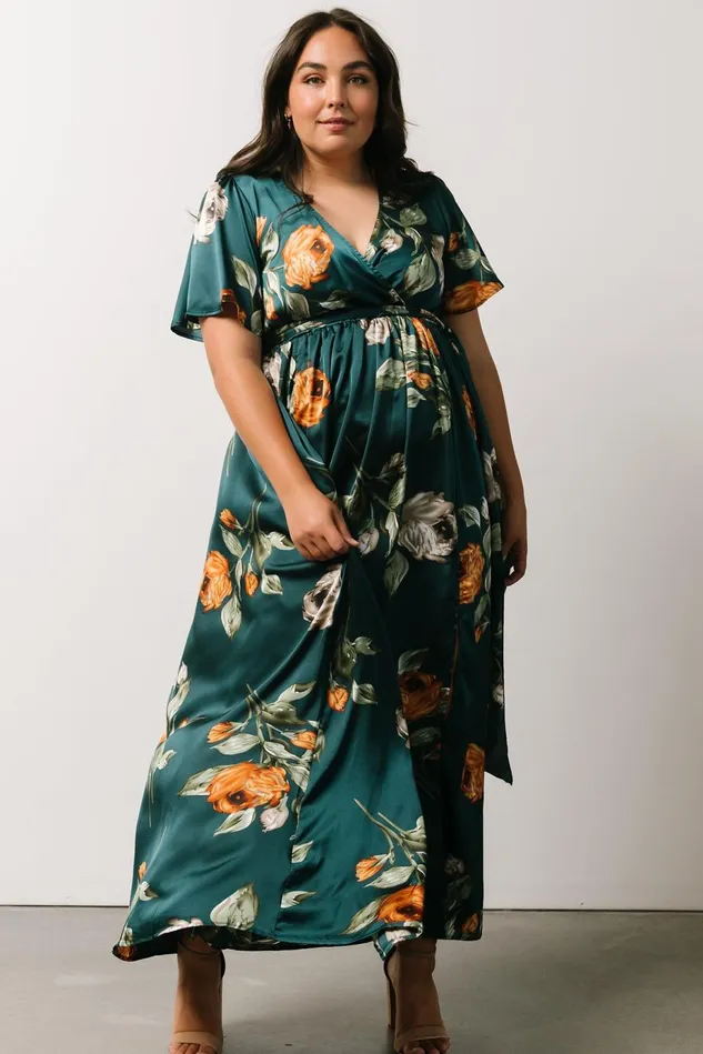 Baltic Born Mother Of The Bride Women Sicily Satin Maxi Dress Deep Topaz Floral Baltic Born Mother Of The Bride Women Sicily Satin Maxi Dress Deep Topaz Floral