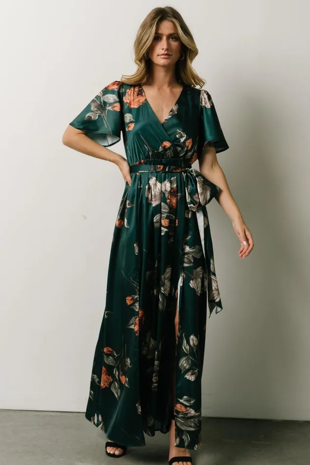 Baltic Born Mother Of The Bride Women Sicily Satin Maxi Dress Deep Topaz Floral Baltic Born Mother Of The Bride Women Sicily Satin Maxi Dress Deep Topaz Floral