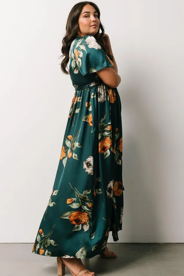 Baltic Born Mother Of The Bride Women Sicily Satin Maxi Dress Deep Topaz Floral Baltic Born Mother Of The Bride Women Sicily Satin Maxi Dress Deep Topaz Floral