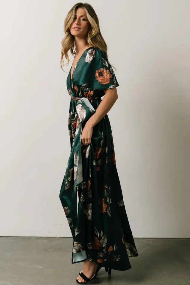 Baltic Born Mother Of The Bride Women Sicily Satin Maxi Dress Deep Topaz Floral Baltic Born Mother Of The Bride Women Sicily Satin Maxi Dress Deep Topaz Floral