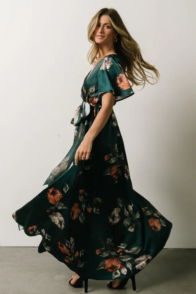 Baltic Born Mother Of The Bride Women Sicily Satin Maxi Dress Deep Topaz Floral Baltic Born Mother Of The Bride Women Sicily Satin Maxi Dress Deep Topaz Floral