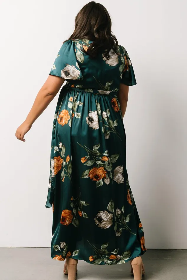 Baltic Born Mother Of The Bride Women Sicily Satin Maxi Dress Deep Topaz Floral Baltic Born Mother Of The Bride Women Sicily Satin Maxi Dress Deep Topaz Floral