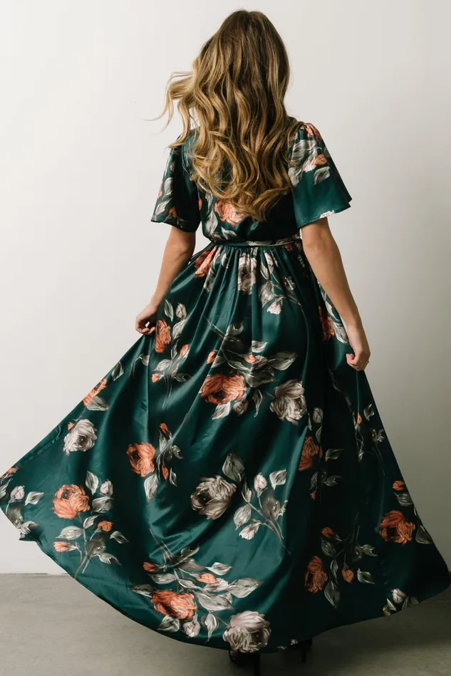 Baltic Born Mother Of The Bride Women Sicily Satin Maxi Dress Deep Topaz Floral Baltic Born Mother Of The Bride Women Sicily Satin Maxi Dress Deep Topaz Floral