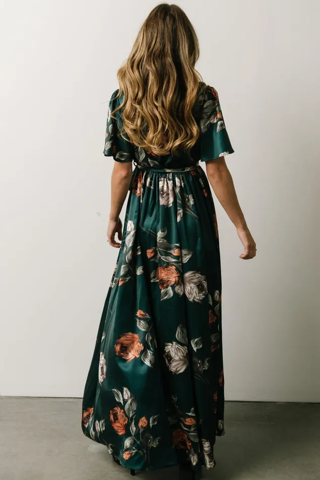 Baltic Born Mother Of The Bride Women Sicily Satin Maxi Dress Deep Topaz Floral Baltic Born Mother Of The Bride Women Sicily Satin Maxi Dress Deep Topaz Floral