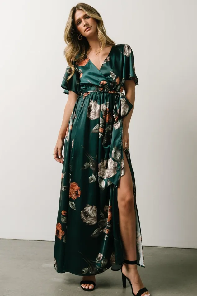 Baltic Born Mother Of The Bride Women Sicily Satin Maxi Dress Deep Topaz Floral Baltic Born Mother Of The Bride Women Sicily Satin Maxi Dress Deep Topaz Floral
