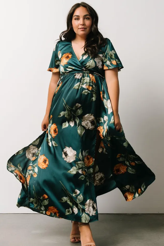 Baltic Born Mother Of The Bride Women Sicily Satin Maxi Dress Deep Topaz Floral Baltic Born Mother Of The Bride Women Sicily Satin Maxi Dress Deep Topaz Floral