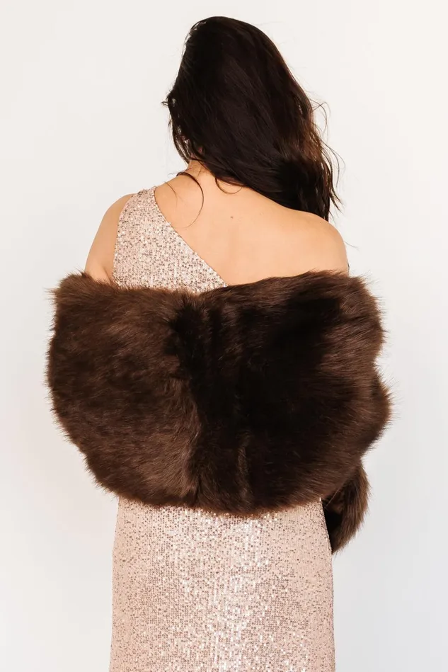 Baltic Born Outerwear Women Jovie Faux Fur Shawl Chocolate Baltic Born Outerwear Women Jovie Faux Fur Shawl Chocolate