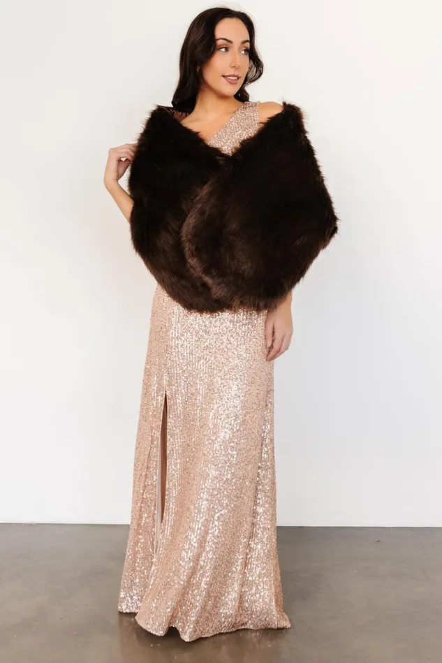 Baltic Born Outerwear Women Jovie Faux Fur Shawl Chocolate Baltic Born Outerwear Women Jovie Faux Fur Shawl Chocolate