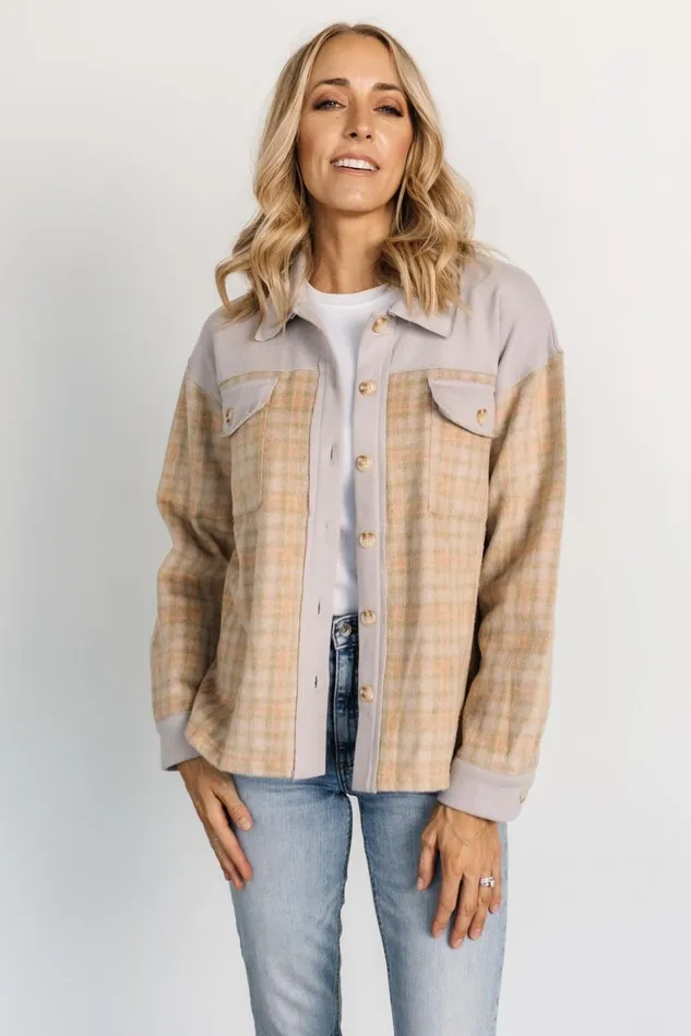 Baltic Born Outerwear Women Micah Shacket Dusty Lilac Multi
