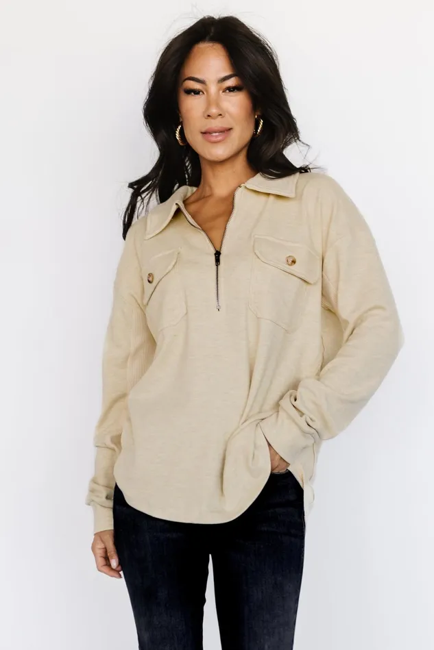 Baltic Born Outerwear Women Patrick Half Zip Pullover Honey