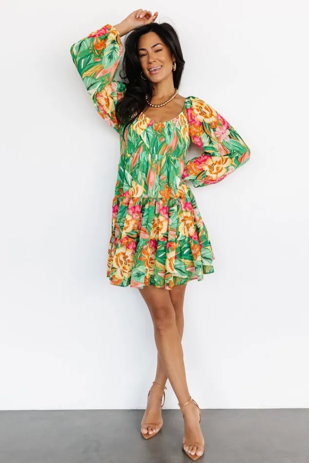 Baltic Born Short Dresses Women Acapulco Short Dress Green Multi Print