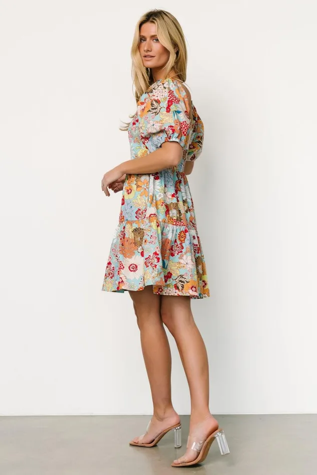 Baltic Born Short Dresses Women Kallie Puff Sleeve Short Dress Multi Print Baltic Born Short Dresses Women Kallie Puff Sleeve Short Dress Multi Print
