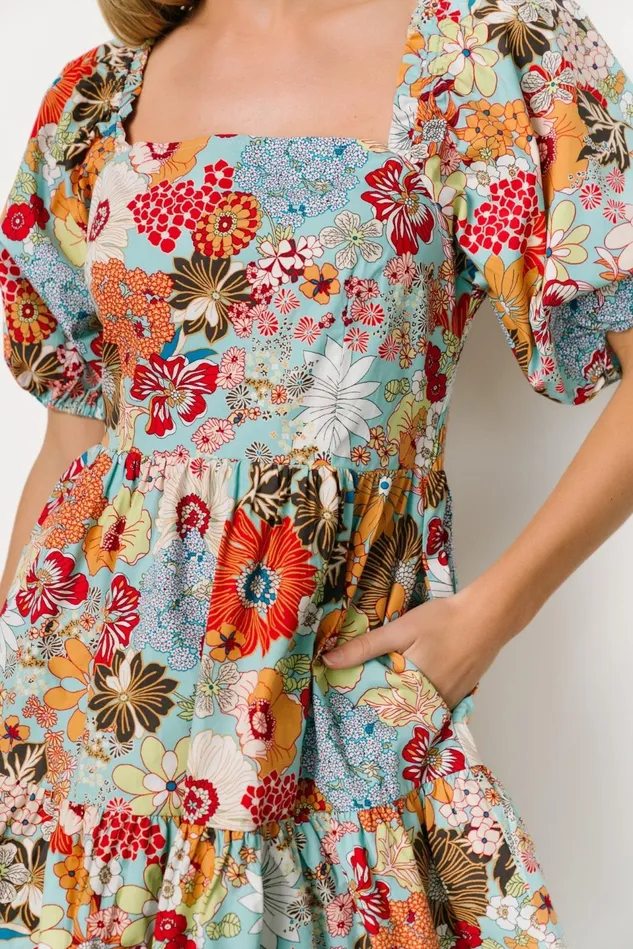 Baltic Born Short Dresses Women Kallie Puff Sleeve Short Dress Multi Print Baltic Born Short Dresses Women Kallie Puff Sleeve Short Dress Multi Print