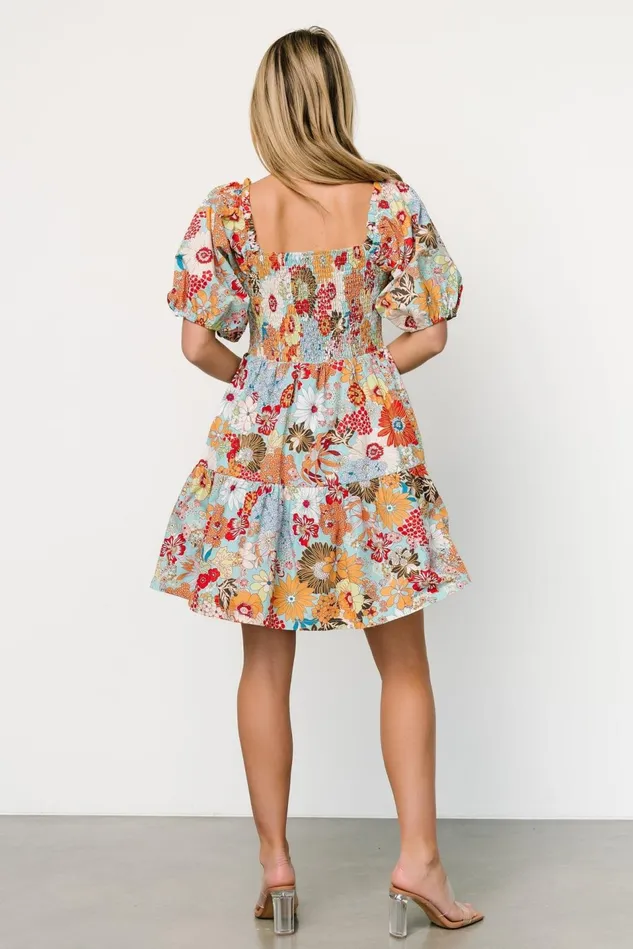 Baltic Born Short Dresses Women Kallie Puff Sleeve Short Dress Multi Print Baltic Born Short Dresses Women Kallie Puff Sleeve Short Dress Multi Print