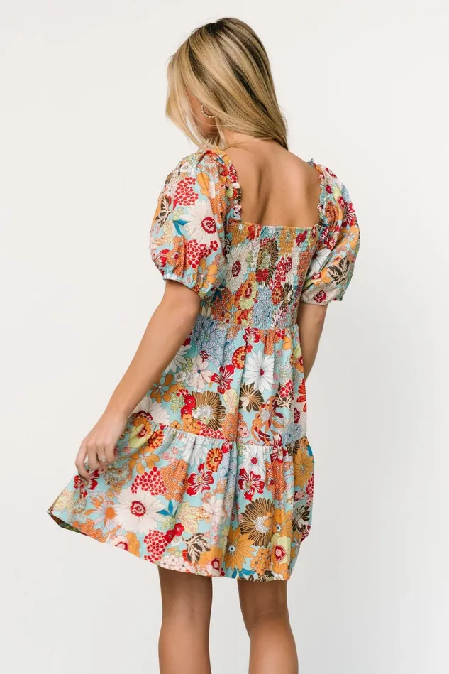 Baltic Born Short Dresses Women Kallie Puff Sleeve Short Dress Multi Print Baltic Born Short Dresses Women Kallie Puff Sleeve Short Dress Multi Print