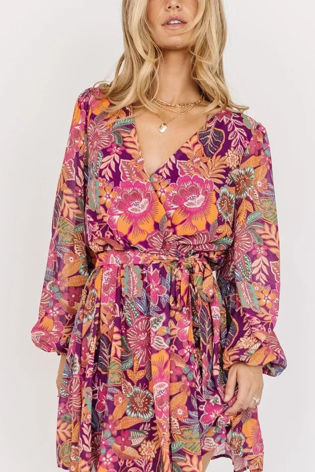 Baltic Born Short Dresses Women Newark Mini Dress Purple Multi