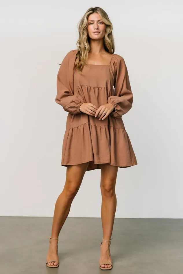 Baltic Born Short Dresses Women Selena Tiered Mini Dress Dusty Mauve