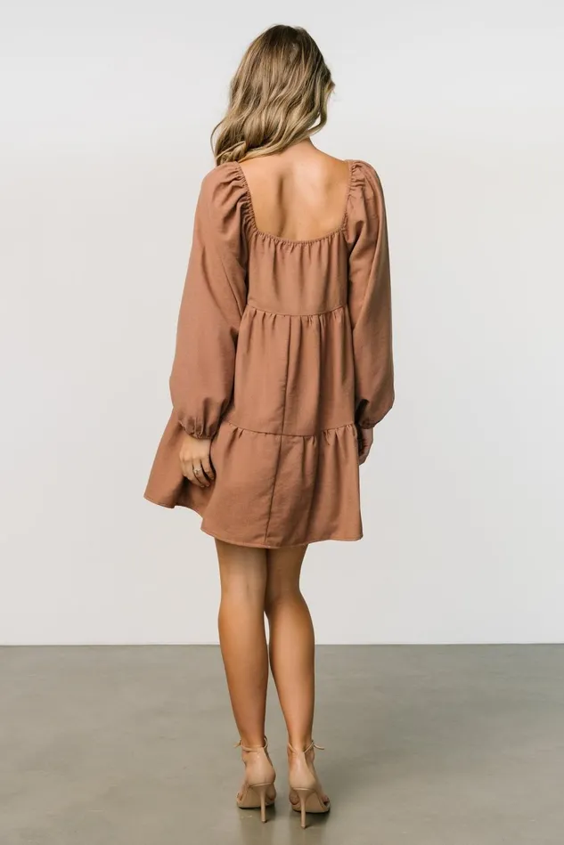 Baltic Born Short Dresses Women Selena Tiered Mini Dress Dusty Mauve Baltic Born Short Dresses Women Selena Tiered Mini Dress Dusty Mauve