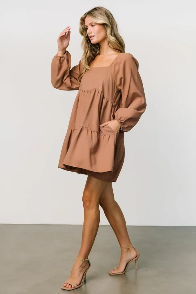Baltic Born Short Dresses Women Selena Tiered Mini Dress Dusty Mauve Baltic Born Short Dresses Women Selena Tiered Mini Dress Dusty Mauve