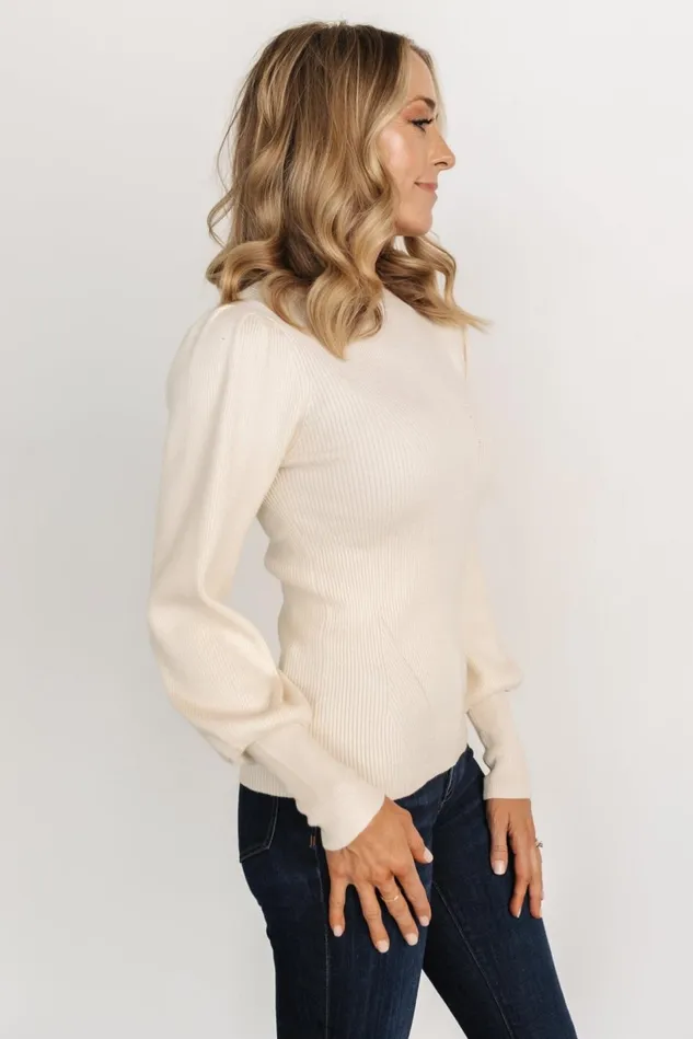 Baltic Born Sweaters Women Lilou Rib Knit Sweater Ivory Baltic Born Sweaters Women Lilou Rib Knit Sweater Ivory