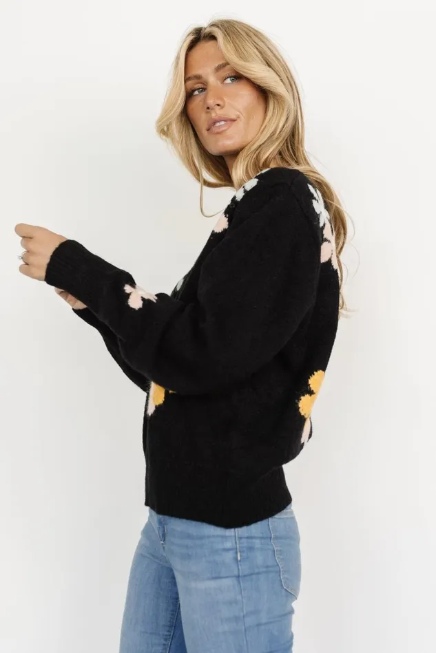Baltic Born Sweaters Women Roxy Sweater Black Flower Baltic Born Sweaters Women Roxy Sweater Black Flower